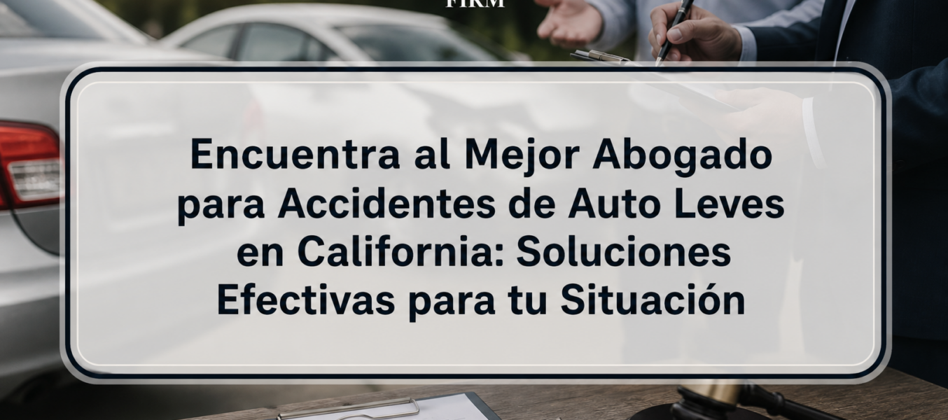 Encuentra al Mejor Abogado para Accidentes de Auto Leves en California: Soluciones Efectivas para tu Situación