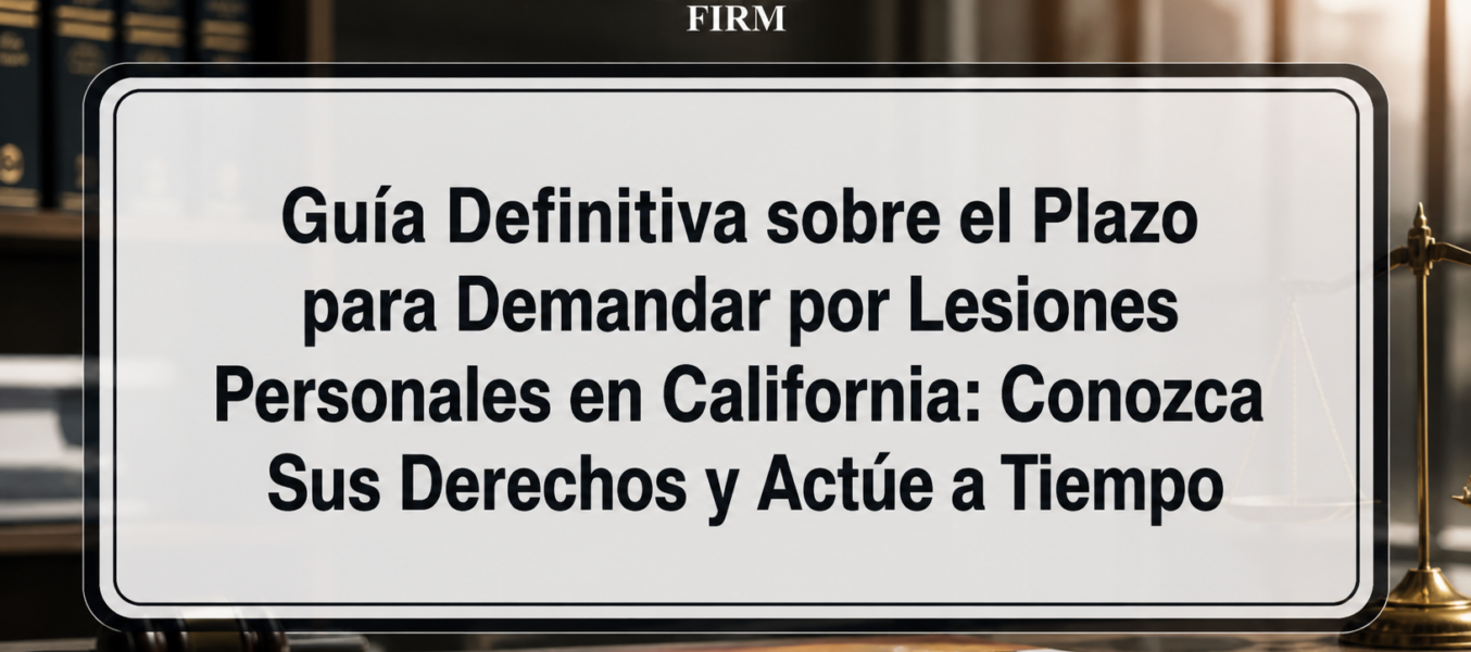 Guía Definitiva sobre el Plazo para Demandar por Lesiones Personales en California: Conozca Sus Derechos y Actúe a Tiempo